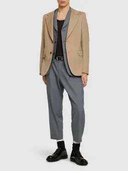 Comme des Garçons Homme Plus Short Double-Breasted Jacket in 100% Wool, photo 2 of 8 from LUISAVIAROMA