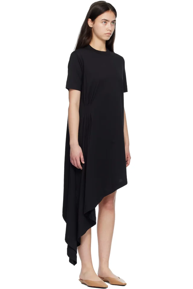 Loulou de Saison Black IGARI Asymmetric T-shirt Midi Dress, photo 2 of 4 from SSENSE