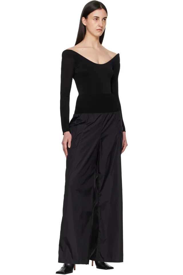 ALAÏA Black Nylon Track Pants, photo 4 of 4 from SSENSE