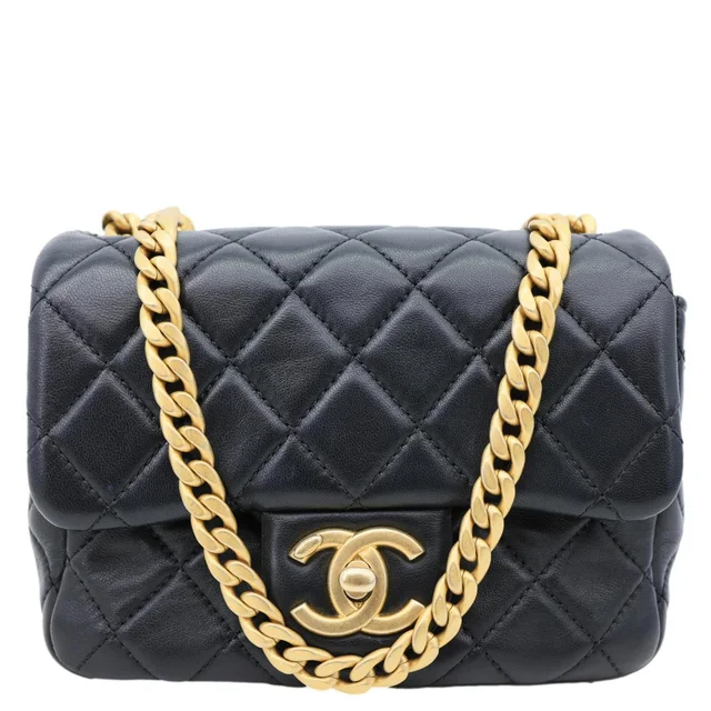 Chanel Resin Pearl Samba Flap Quilted Leather Crossbody Bag Black in Black Leather from Dallas Designer Handbags