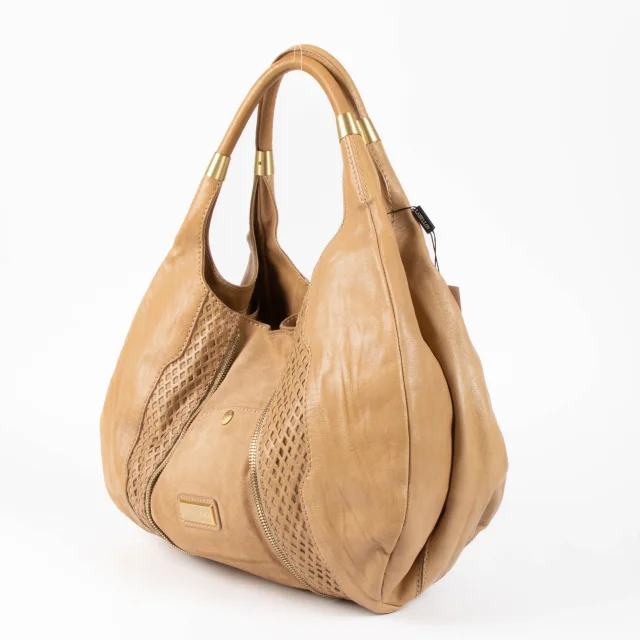 Jimmy Choo Camel Mandah Hobo Bag in Brown Leather from Labellov, photo 2 of 5