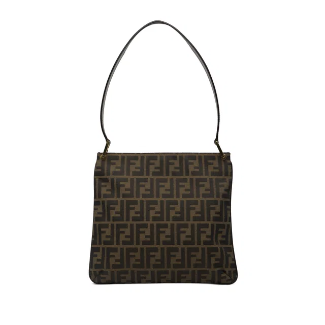 Brown Fendi Zucca Canvas Shoulder Bag in Brown Canvas from Designer Revival
