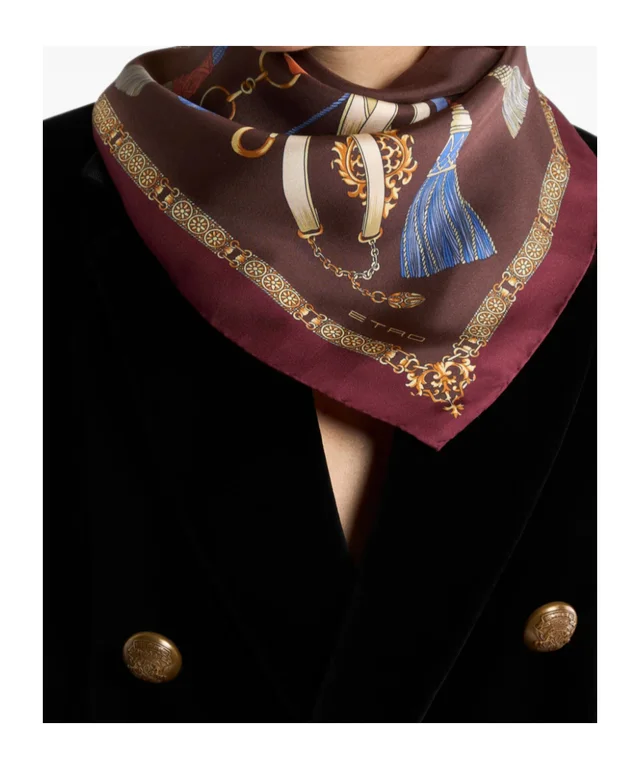 Etro silk scarf with charm motif, photo 3 of 3 from SENSER