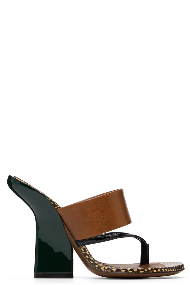 Dries Van Noten Brown Leather Heeled Sandals, image 1 of 1 from SSENSE
