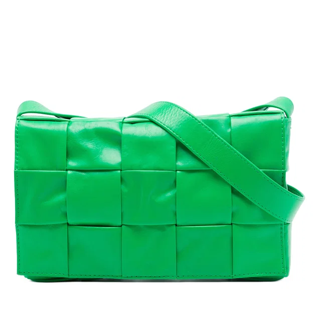 Green Bottega Veneta Nappa Intrecciato Cassette Crossbody in Green Nappa leather from Designer Revival