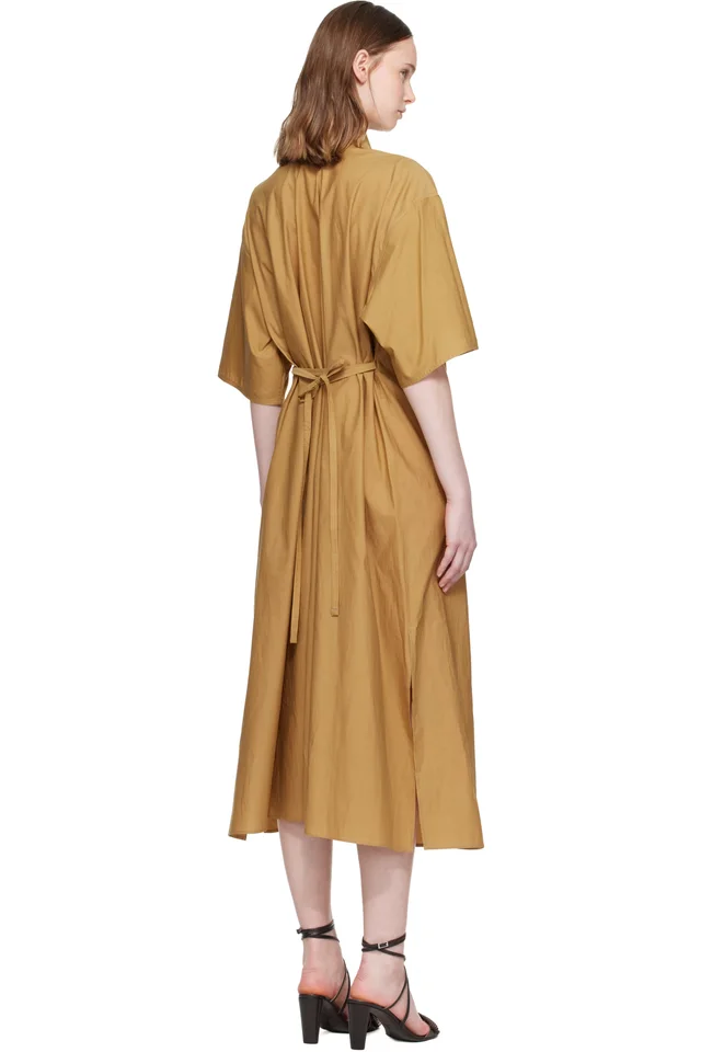 LEMAIRE Tan Reversible Tube Midi Dress, photo 3 of 4 from SSENSE