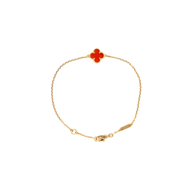 Van Cleef & Arpels Sweet Alhambra Bracelet, Rose Gold, Carnelian in Pink from EMIER