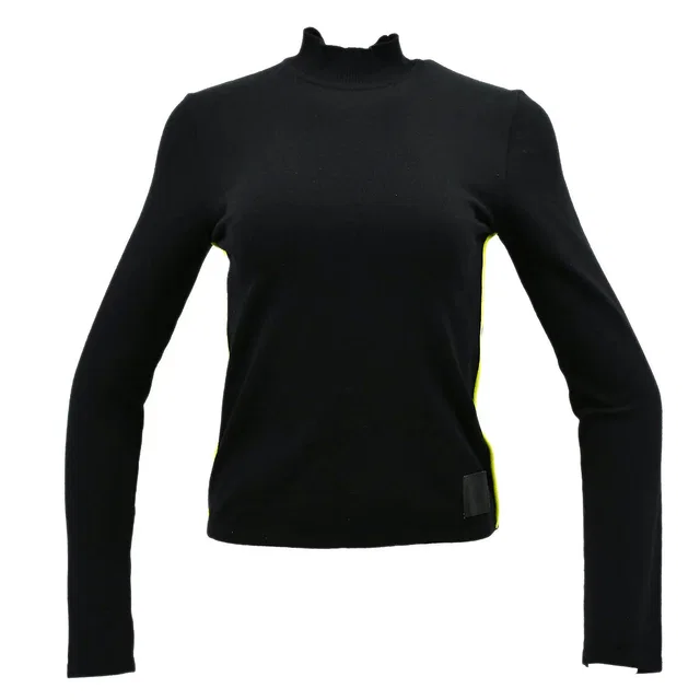 Chanel Sport Line Sweater Black 04A #38 in Black Wool from AMORE Vintage Tokyo