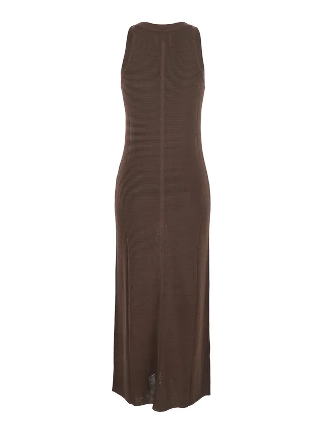Loulou de saison 'Pablo' Brown Long Dress with Bodycon Design in Viscose for Women in Brown 100% Viscose, photo 4 of 4 from Gaudenzi Boutique