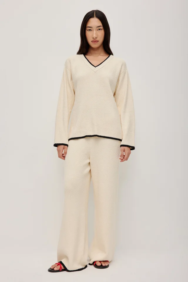Athletica V-Neck Knit Jumper in White from Aje, photo 1 of 1