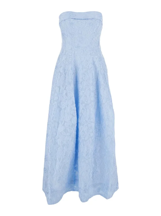 Simkhai Dress 'TIDEPOOL' Blue with all-over embroidery design and removable straps in cotton blend Women in 21% Nylon 29% Polyester 50% Cotton from Gaudenzi Boutique, photo 1 of 1