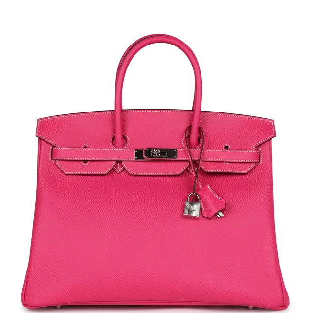 Hermès Birkin 35 Rose Tyrien Epsom Palladium Hardware in Pink Epsom leather from Madison Avenue Couture