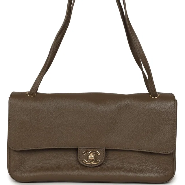 Chanel Maxi "Souplissimo" Small Flap Bag Brown Grained Calfskin Gold Hardware in Brown Caviar leather from Madison Avenue Couture