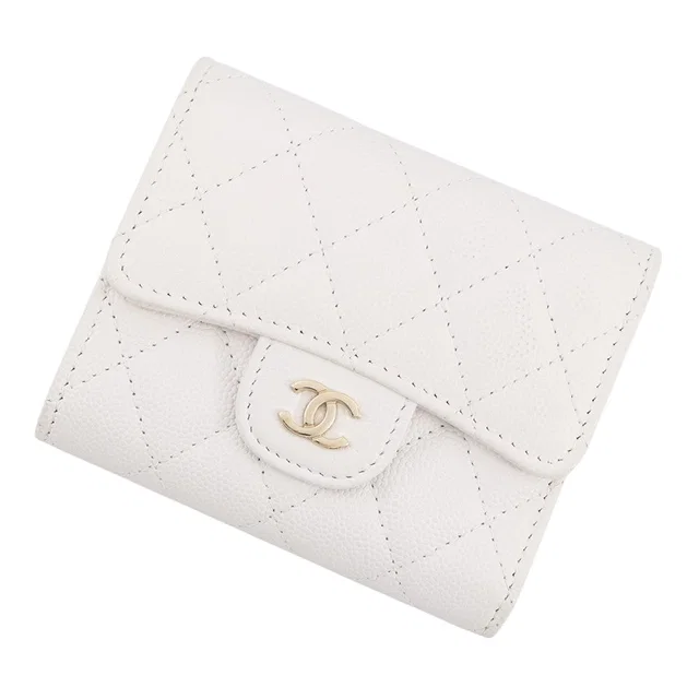 Chanel Matelasse Timeless Classics Tri-fold Wallet WhiteAP0229 Caviar Leather in Caviar leather from GALLERY RARE