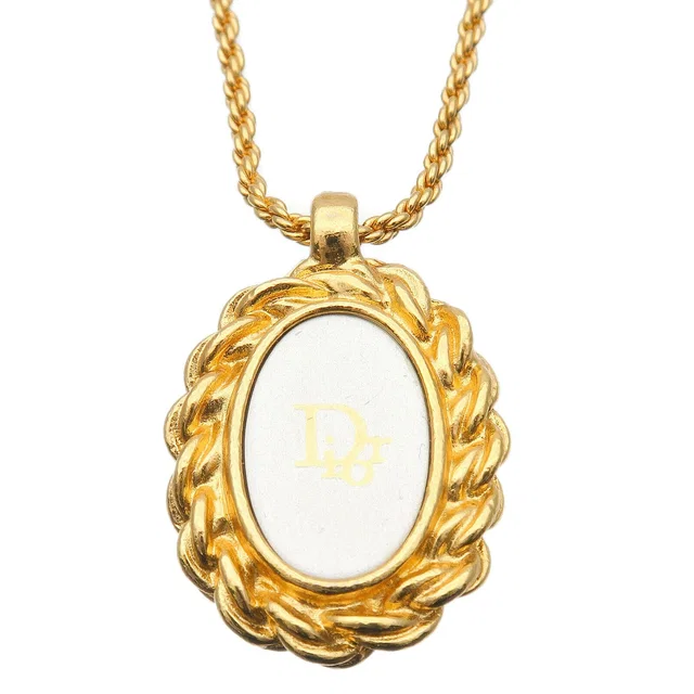 Oval Logo Necklace Penadant Gold Silver Used F/S | Christian Dior | Buy at in Gold from Truefacet