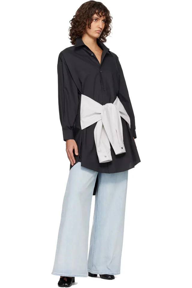 MM6 Maison Margiela Black Multi Wear Cotton Poplin Minidress, photo 4 of 4 from SSENSE