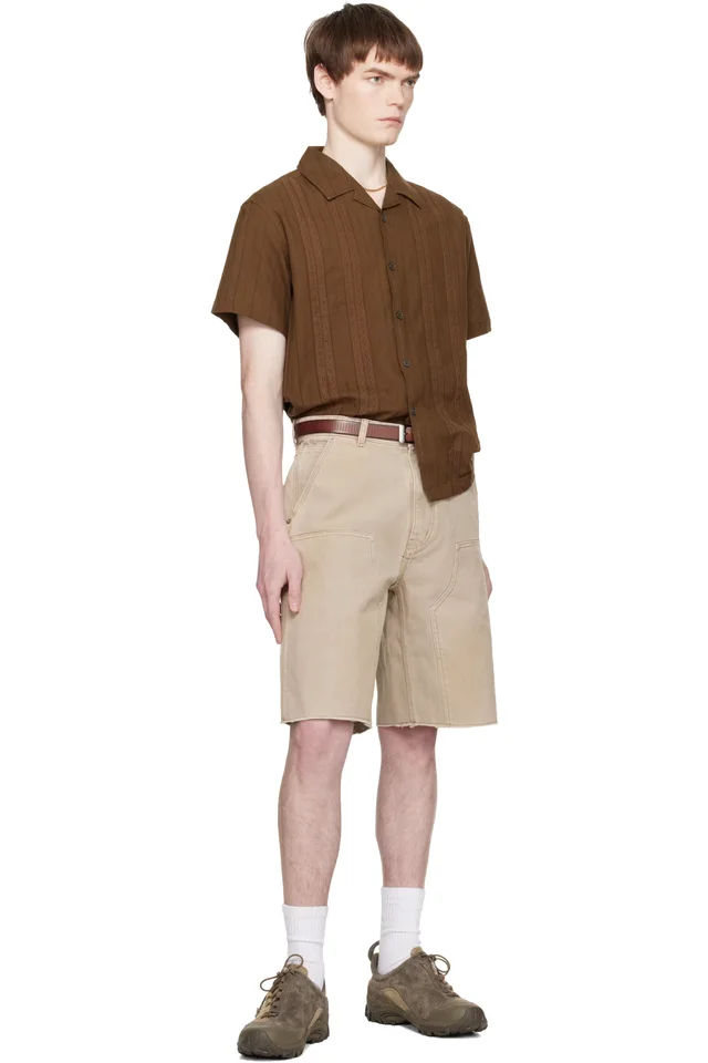 COOR Brown Guayabera Tape Half Shirt, photo 4 of 4 from SSENSE