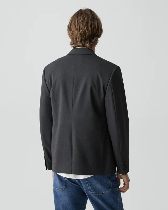 Theory Relaxed Blazer in Stretch Wool in DARK CHARCOAL, photo 10 of 12 from Theory