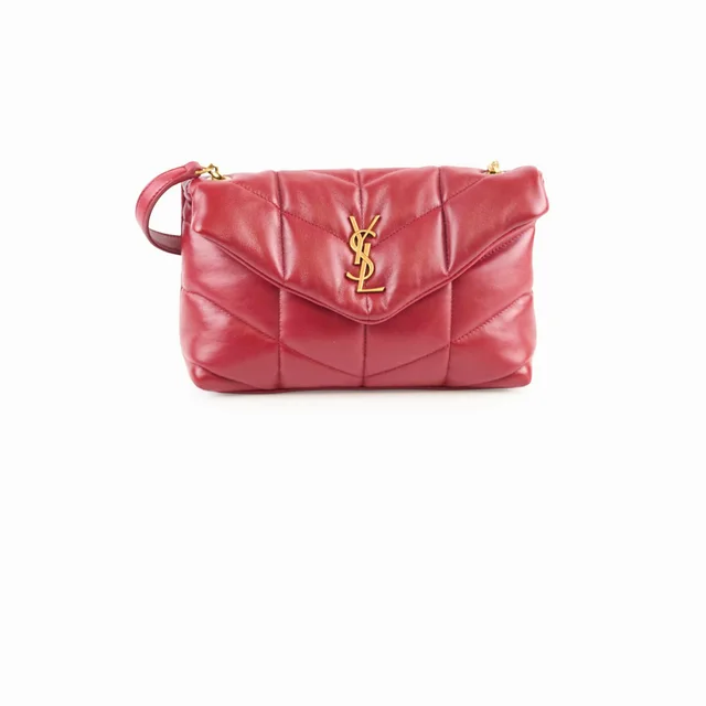 Saint Laurent Toy Lou Puffer Red in Red Lambskin from The Purse Affair