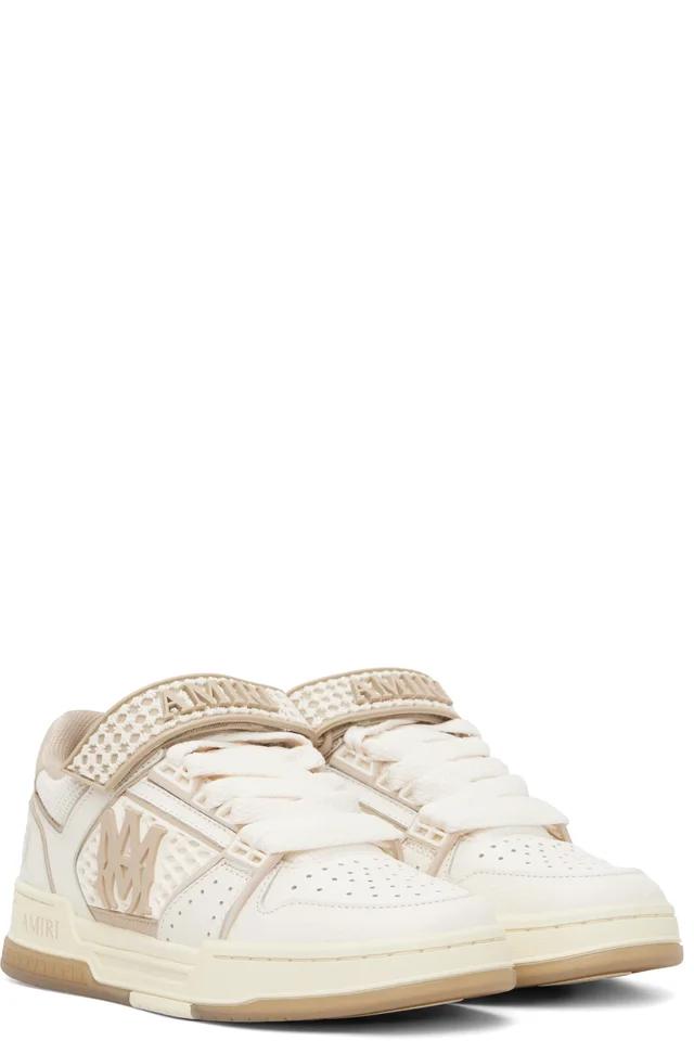 AMIRI White & Beige MA Skyline Sneakers, photo 4 of 5 from SSENSE