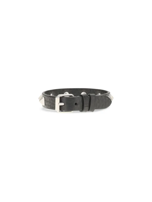 Valentino Garavani Rockstud Bracelet — Black Calf Leather Bos Taurus Bracelets in Black Calfskin from HEWI, photo 2 of 2