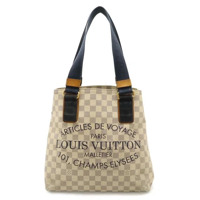 Louis Vuitton Damier Azur Plan Soleil Cabas PM Tote Shoulder Bag in Coated canvas from The Reluxe