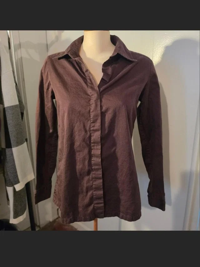 Giorgio Armani Brown Cotton Shirt Size M in brown|red from Poshmark, photo 1 of 1