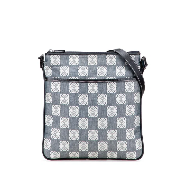 Gray LOEWE Anagram Canvas Crossbody in Grey Canvas from Designer Revival