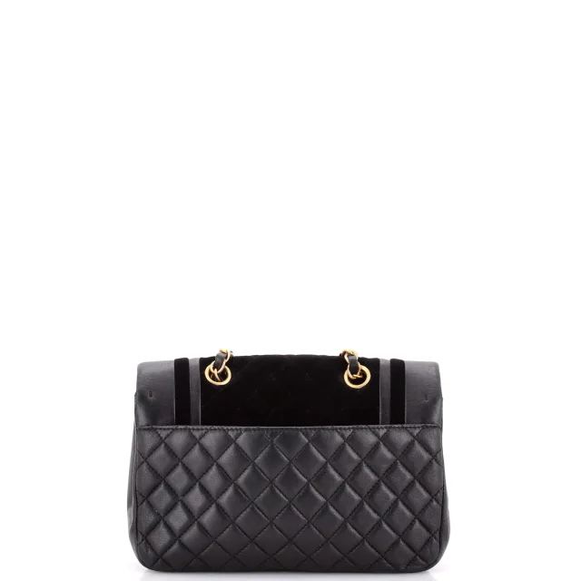 Chanel Paris-Cosmopolite Textured CC Flap Bag Lambskin and Quilted Velvet Small in black Lambskin from Rebag, photo 3 of 6