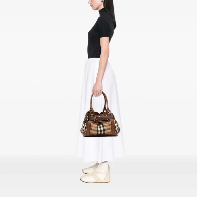 Beige Burberry House Check Canvas Beaton Shoulder Bag in Beige Canvas from Designer Revival, photo 7 of 7