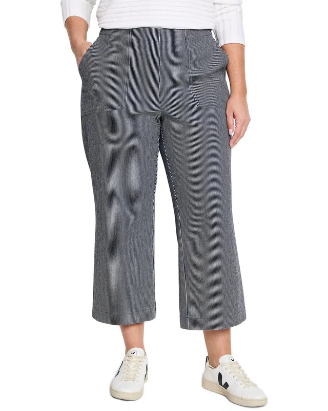 NIC+ZOE Plus All Day Stripe Wide Leg Jean, image 1 of 1 from Gilt