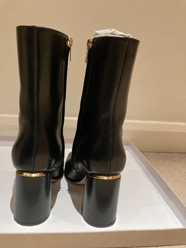 Jimmy Choo Black Leather Loren Boots in Black Leather from HEWI