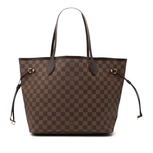 Brown Louis Vuitton Damier Ebene Neverfull MM Tote Bag in Brown Canvas from Designer Revival