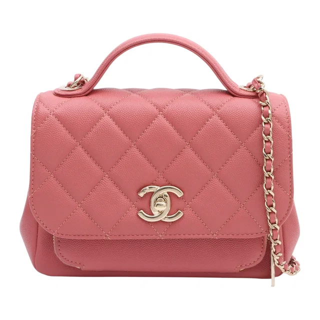 Chanel 2019年頃製 キャビアスキン ビジネスファニティ2wayバッグ ピンク from VINTAGE QOO TOKYO