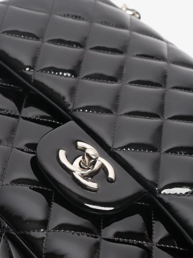 Chanel Black 2013 jumbo patent leather Classic Double Flap bag in Black Patent leather from Sign of the Times, photo 7 of 8