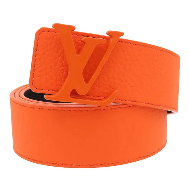 Ceinture LV Shape Reversible 90/36 Belt Orange Leather in Orange Leather from The Reluxe