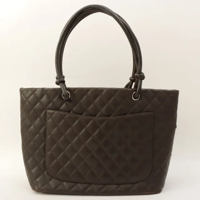 Chanel tote bag L, brown, made around 2005 in Brown Lambskin from VINTAGE QOO TOKYO, photo 4 of 19