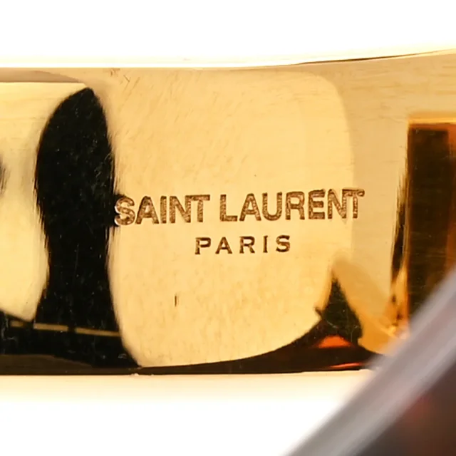 Saint Laurent Metal Split Hoop Bangle Bracelet M Gold Havana in Gold Resin from FASHIONPHILE, photo 4 of 4