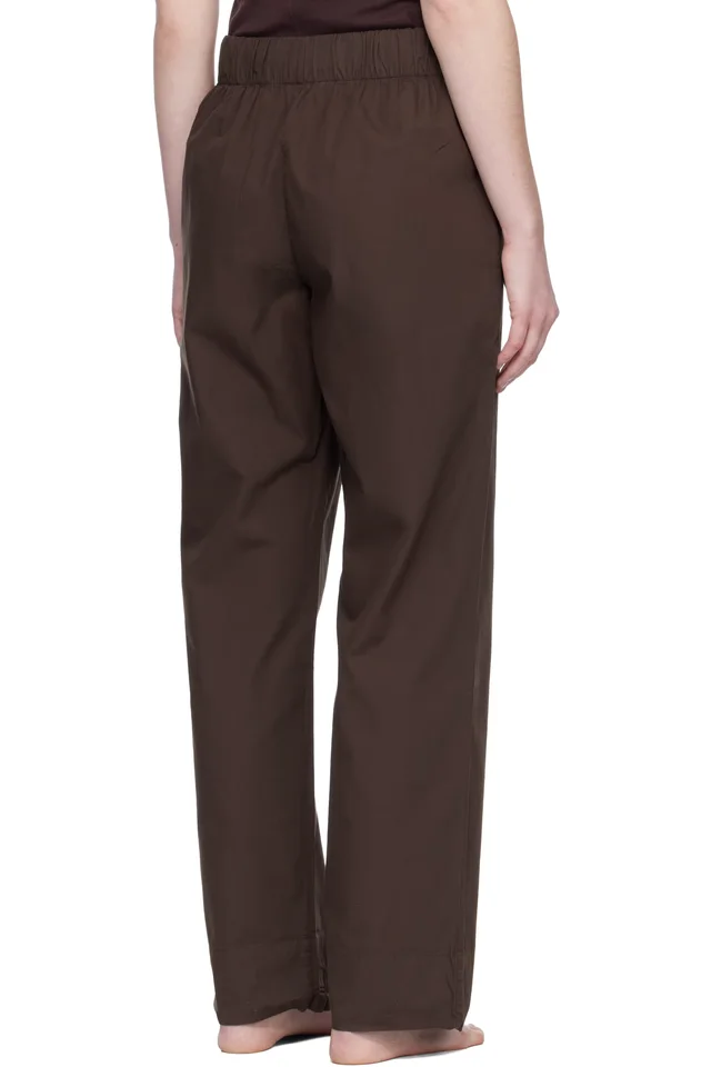 Tekla Brown Poplin Pyjama Pants, photo 3 of 4 from SSENSE