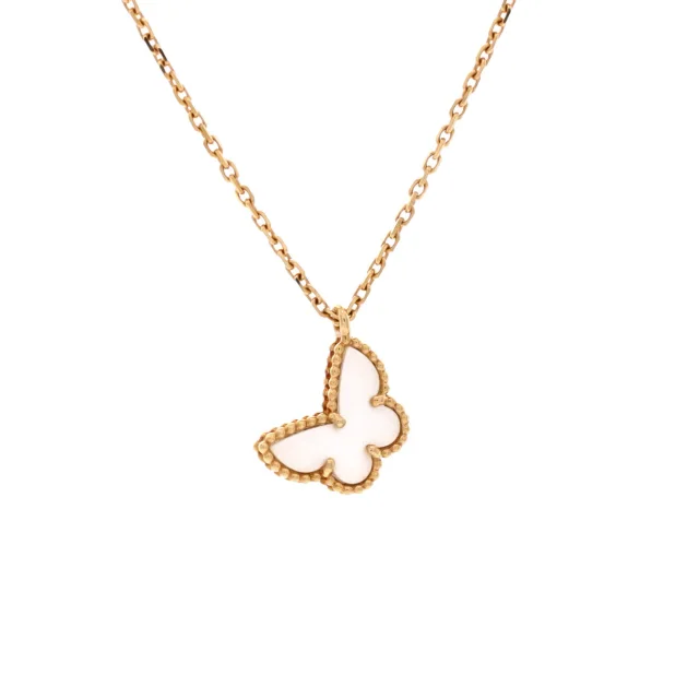 Van Cleef & Arpels Sweet Alhambra Butterfly Pendant Necklace in yellow|gold from Rebag