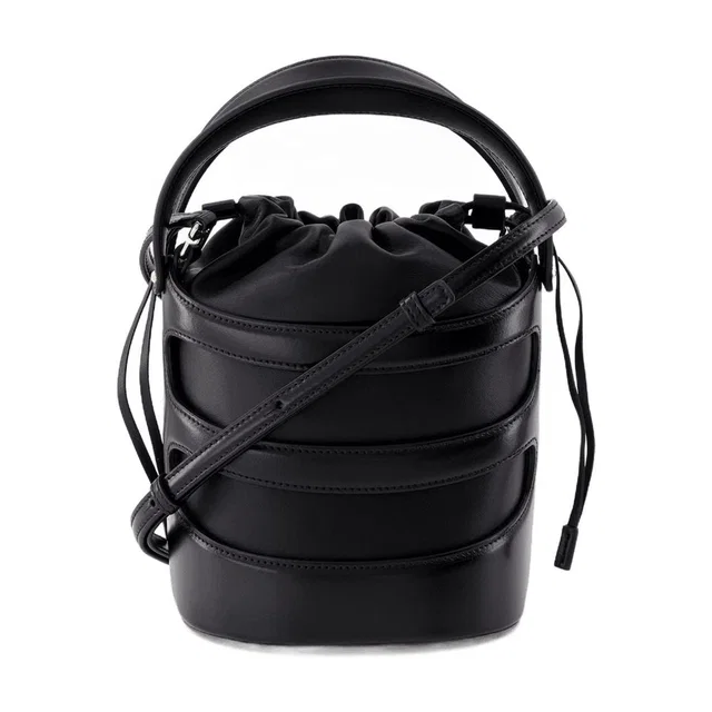 Alexander McQueen Quilted Calfskin Bucket Bag — Black in Black Calfskin from HEWI