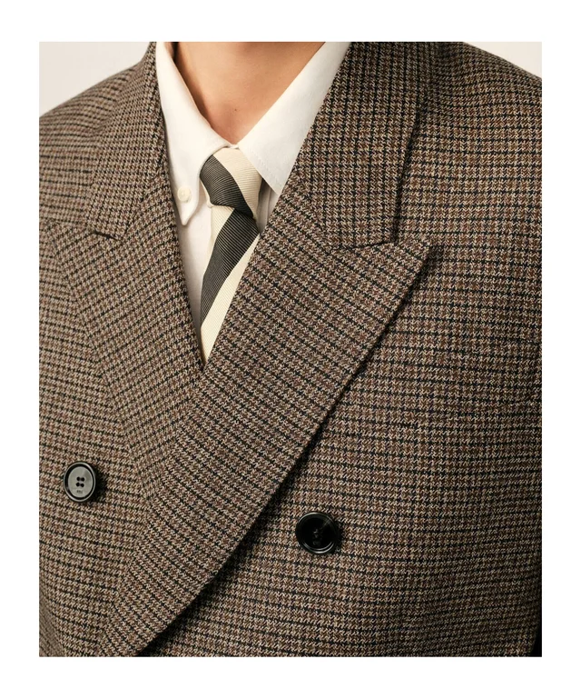 Ami Paris AMI Double Breasted Houndstooth Blazer, photo 6 of 6 from SENSER