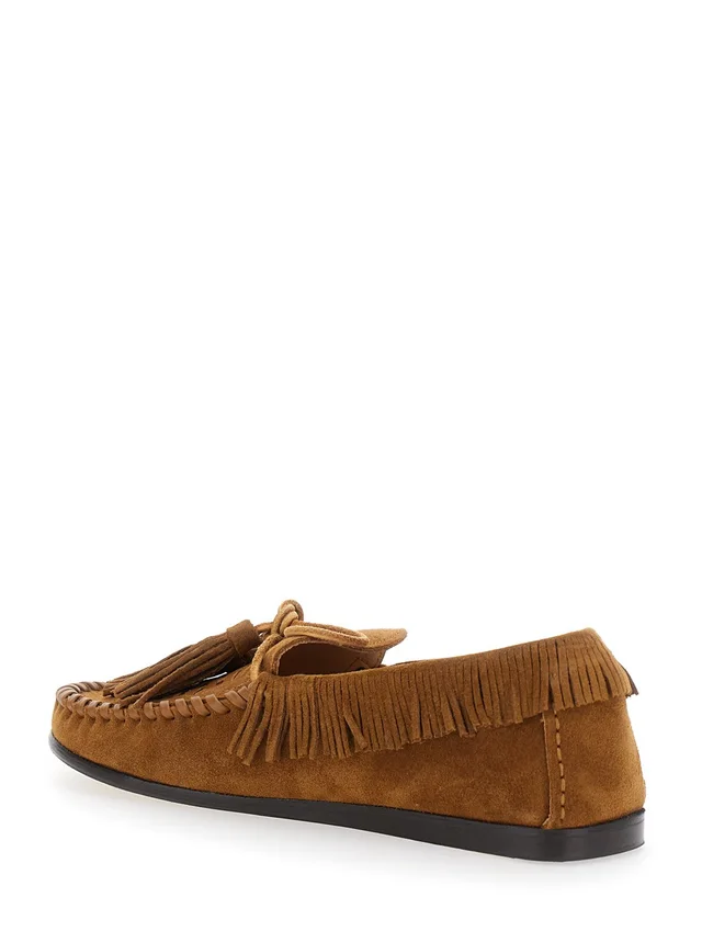 Isabel marant Loafers 'Fitza' with Fringed Details and Bow on the Front in Brown Suede for Women in Brown 100% CALF, photo 6 of 8 from Gaudenzi Boutique