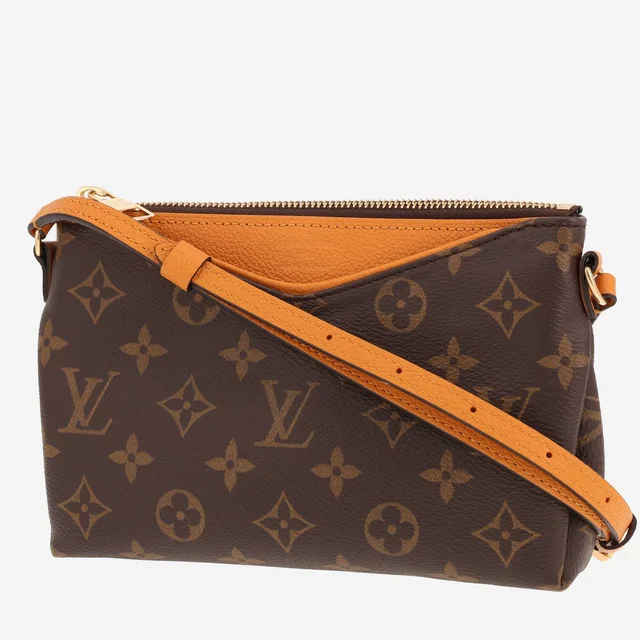 Louis Vuitton Pallas shoulder bag in brown Monogram canvas and orange leather in Brown Coated canvas from Collector Square