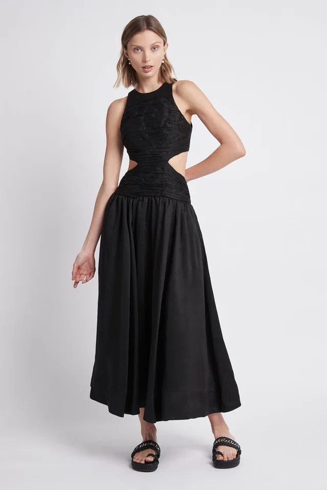 AJE Introspect Cut Out Midi Dress in Black from Aje, photo 1 of 1