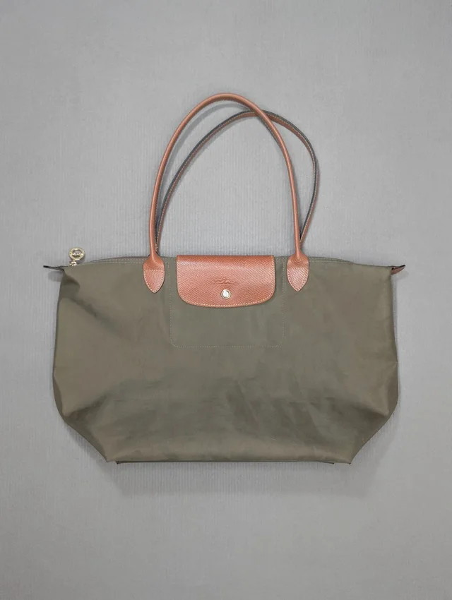 Longchamp Vintage Le Pliage Women's Khaki Nylon Tote from Grailed