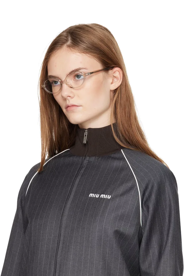 Miu Miu Eyewear Transparent Miu Regard Glasses, photo 4 of 4 from SSENSE