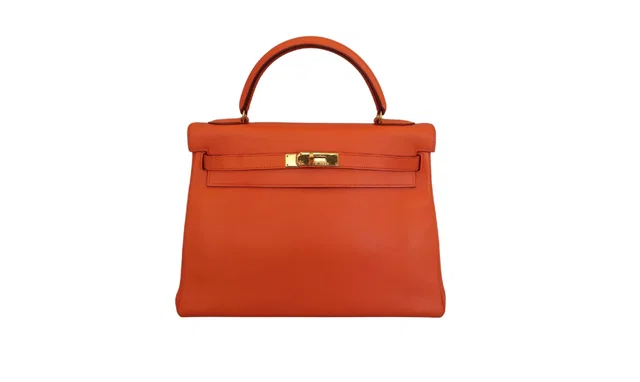 Hermès KELLY 32 Gulliver Leather Orange 〇Z (1996) lexa5x1xzs in Orange Leather from Luxury Promise