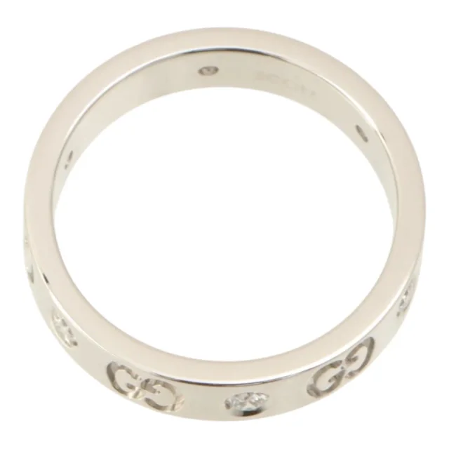 Gucci 18K 6P Diamond Icon Ring #51 Silver in Silver from VINTAGE QOO TOKYO, photo 2 of 6