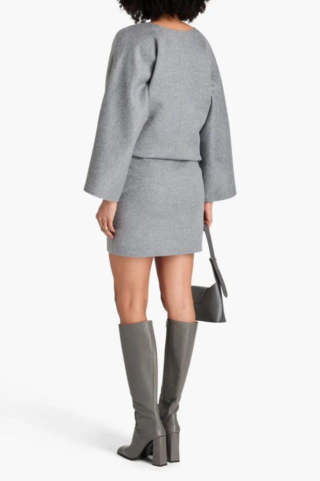 By Malene Birger Brushed Wool Mini Skirt in Grey, photo 3 of 4 from THE OUTNET